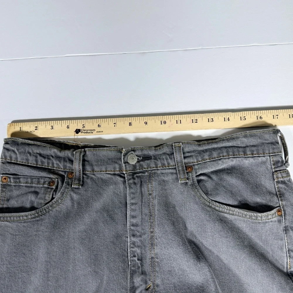 Levi's 550 Jeans Mens 36x32 Dark Gray Denim Cotton Stretch Straight Relaxed Fit